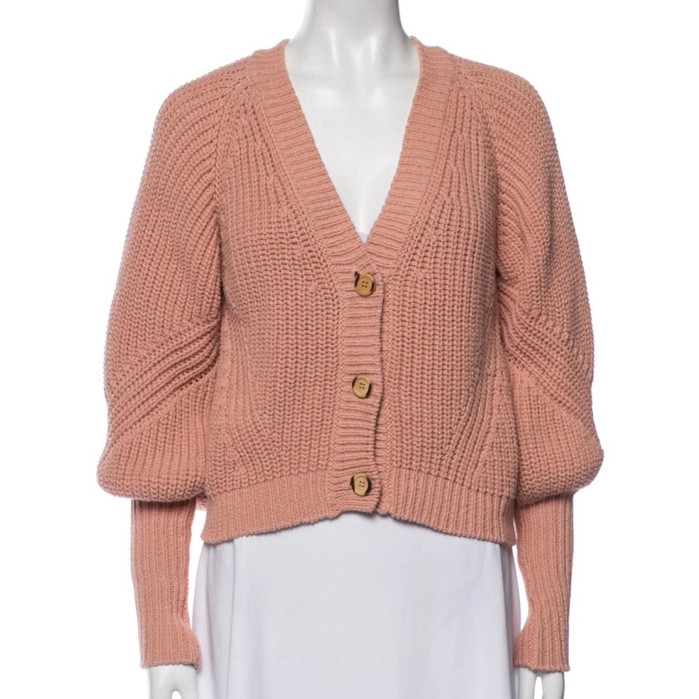 Ulla Johnson Pink Knit V-Neck Sweater